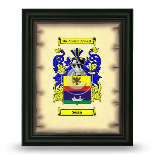 Sessa Coat of Arms Framed - Black