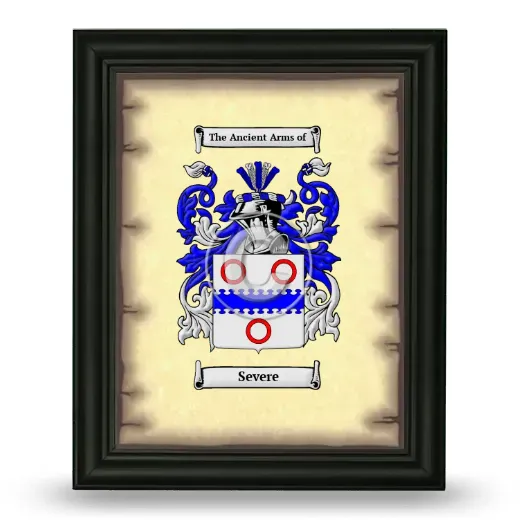 Severe Coat of Arms Framed - Black