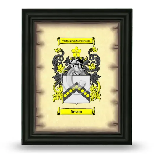 Sevon Coat of Arms Framed - Black
