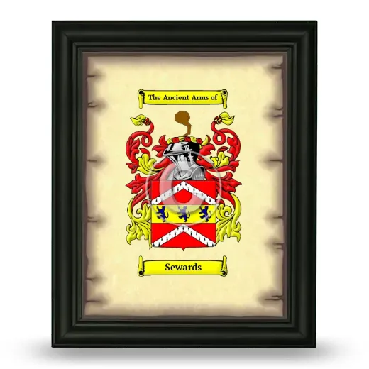 Sewards Coat of Arms Framed - Black