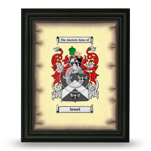 Sewel Coat of Arms Framed - Black
