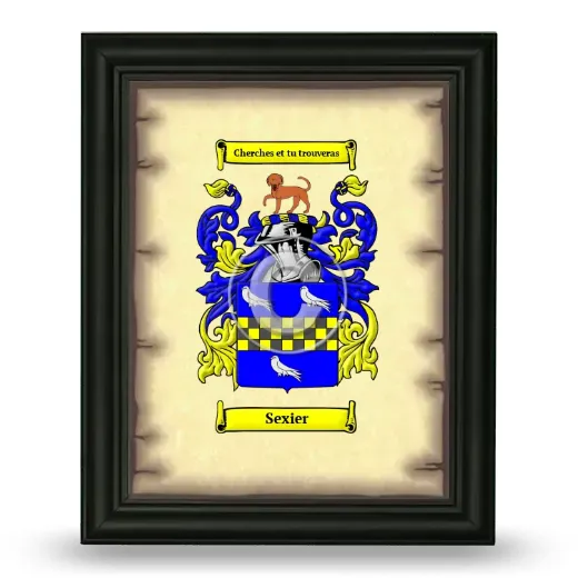 Sexier Coat of Arms Framed - Black