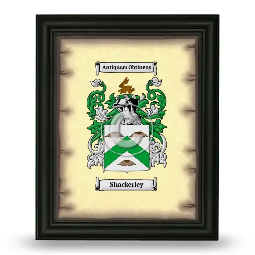 Shackerley Coat of Arms Framed - Black