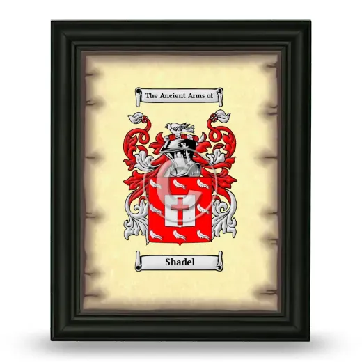 Shadel Coat of Arms Framed - Black