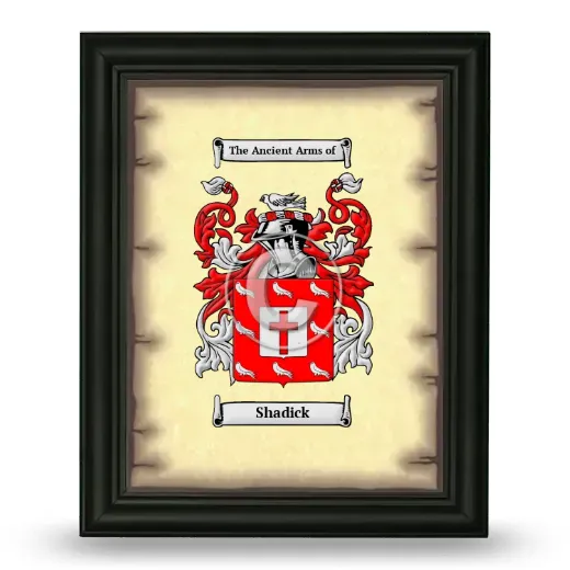 Shadick Coat of Arms Framed - Black