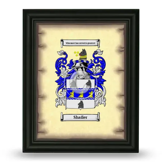 Shailer Coat of Arms Framed - Black