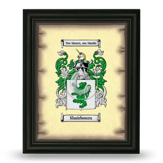 Shairbourn Coat of Arms Framed - Black