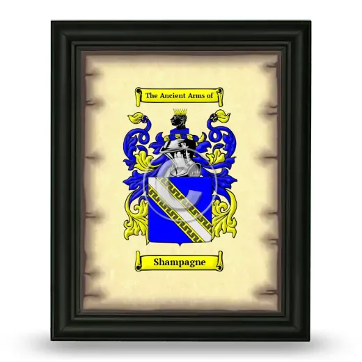 Shampagne Coat of Arms Framed - Black