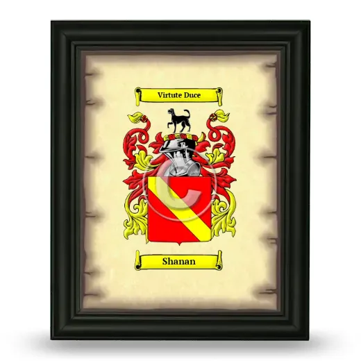 Shanan Coat of Arms Framed - Black