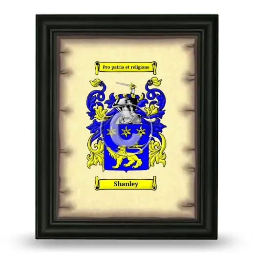 Shanley Coat of Arms Framed - Black