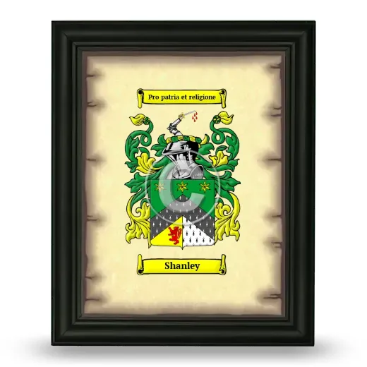 Shanley Coat of Arms Framed - Black