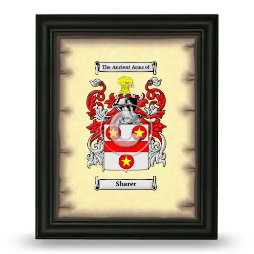 Sharer Coat of Arms Framed - Black