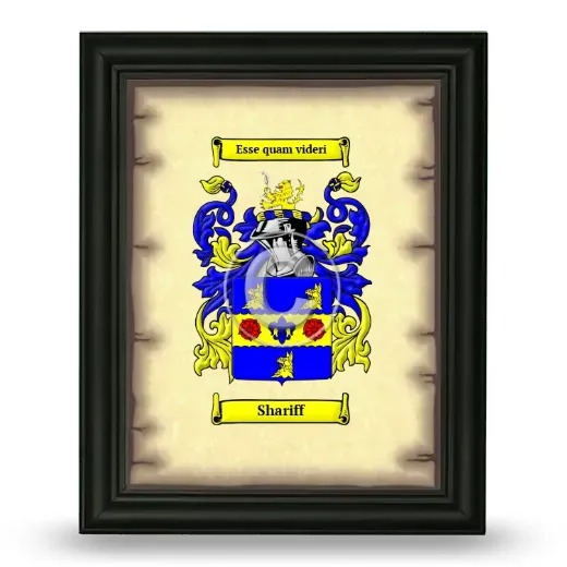 Shariff Coat of Arms Framed - Black