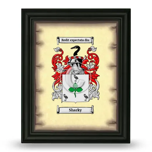 Sharky Coat of Arms Framed - Black