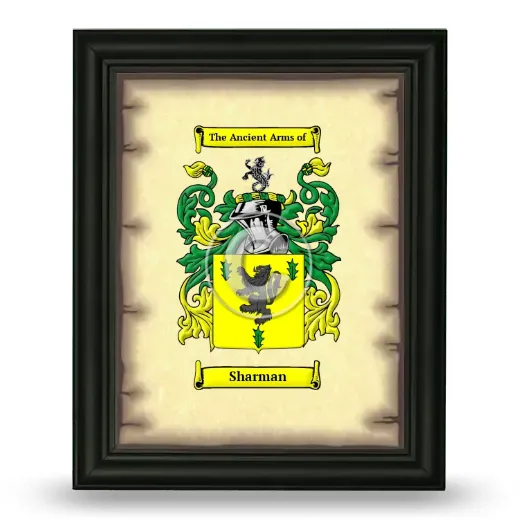 Sharman Coat of Arms Framed - Black