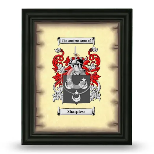 Sharpless Coat of Arms Framed - Black
