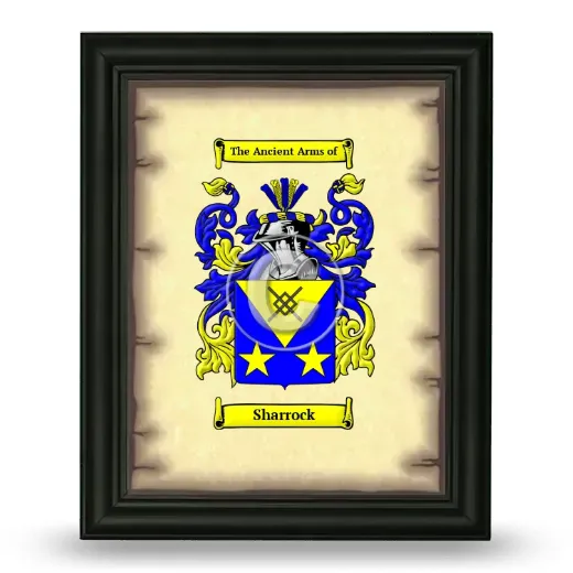 Sharrock Coat of Arms Framed - Black