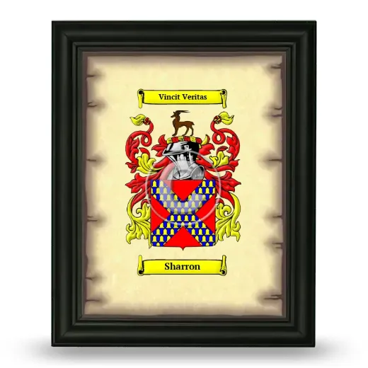 Sharron Coat of Arms Framed - Black