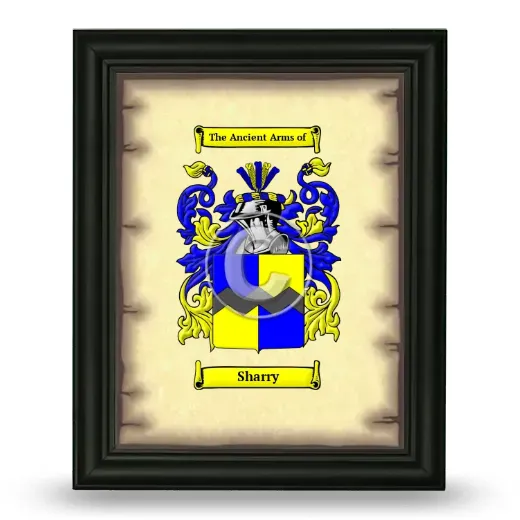 Sharry Coat of Arms Framed - Black