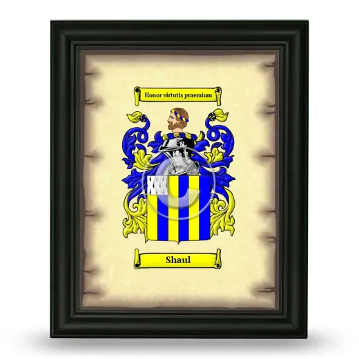 Shaul Coat of Arms Framed - Black