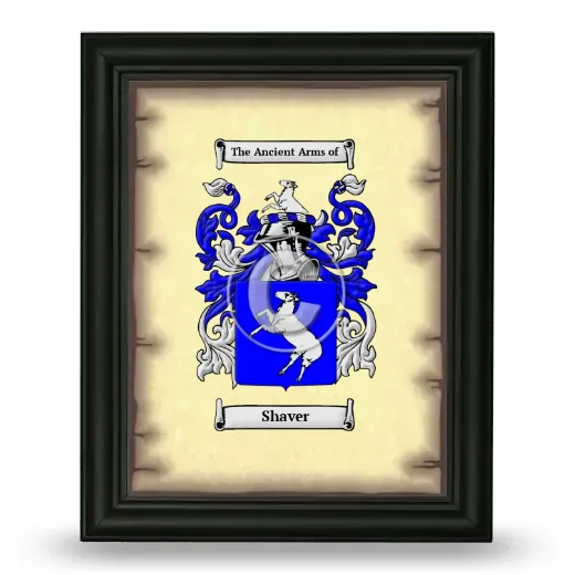 Shaver Coat of Arms Framed - Black
