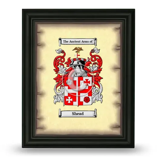 Shead Coat of Arms Framed - Black