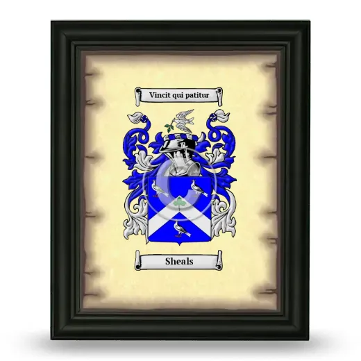 Sheals Coat of Arms Framed - Black