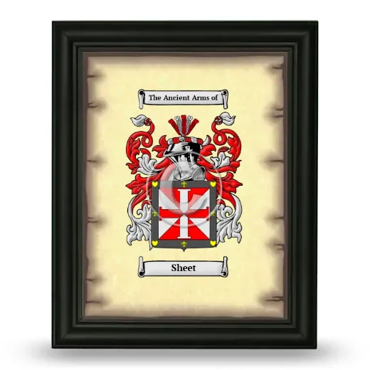 Sheet Coat of Arms Framed - Black