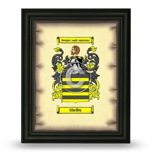 Shelby Coat of Arms Framed - Black