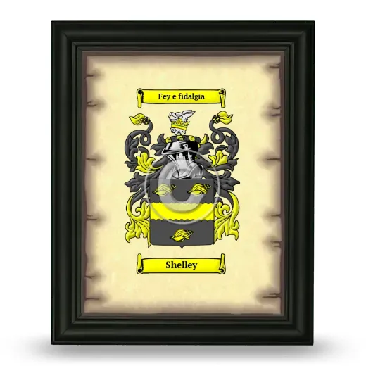 Shelley Coat of Arms Framed - Black