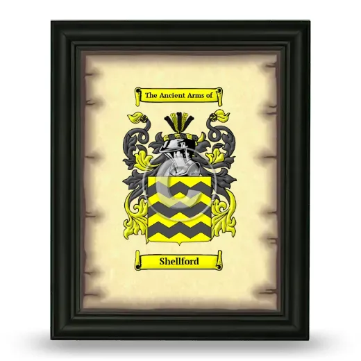 Shellford Coat of Arms Framed - Black