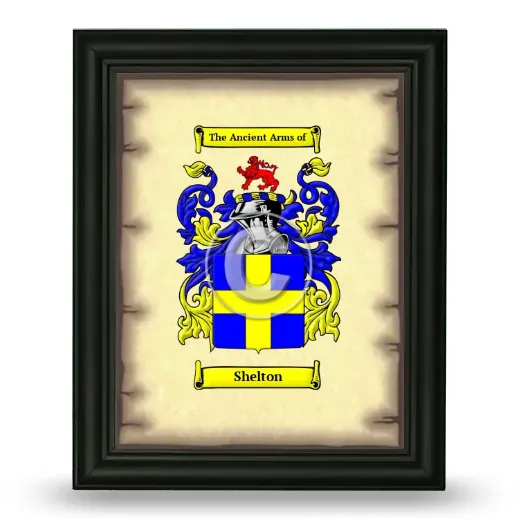 Shelton Coat of Arms Framed - Black