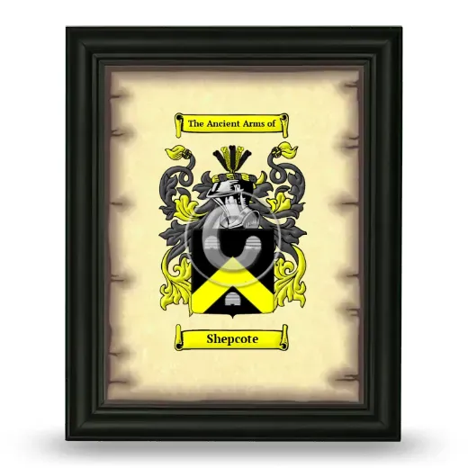 Shepcote Coat of Arms Framed - Black