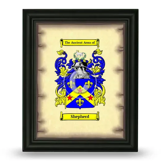 Shepherd Coat of Arms Framed - Black