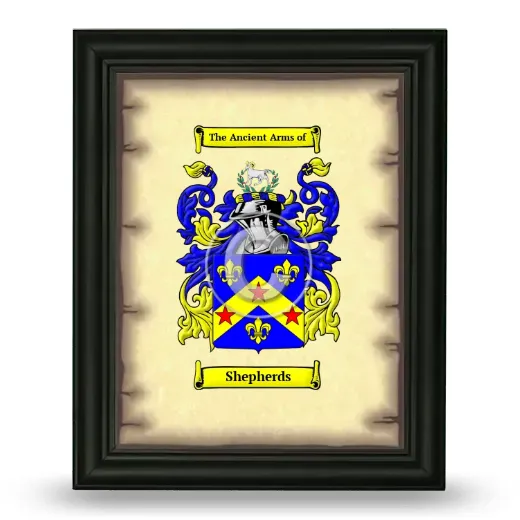 Shepherds Coat of Arms Framed - Black