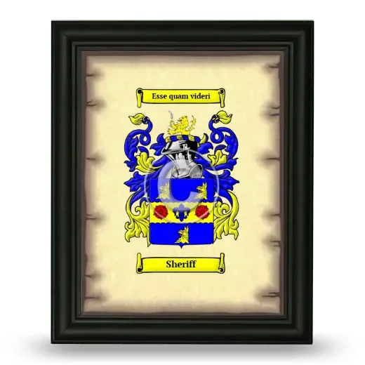 Sheriff Coat of Arms Framed - Black
