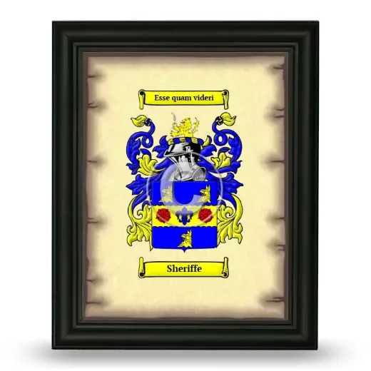 Sheriffe Coat of Arms Framed - Black