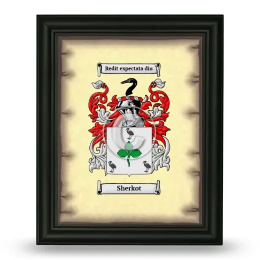 Sherkot Coat of Arms Framed - Black