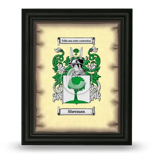 Sherman Coat of Arms Framed - Black