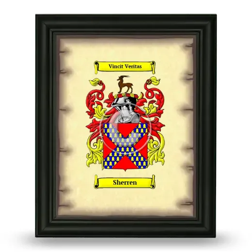 Sherren Coat of Arms Framed - Black