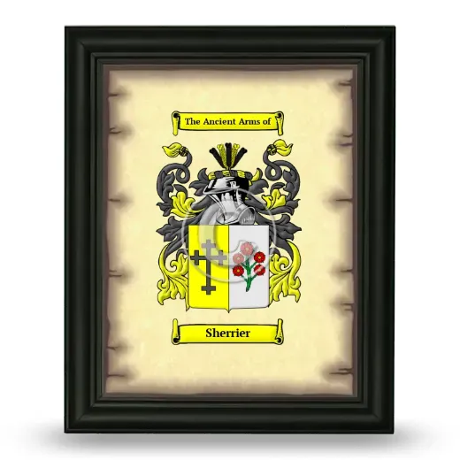 Sherrier Coat of Arms Framed - Black