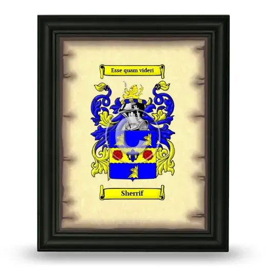 Sherrif Coat of Arms Framed - Black