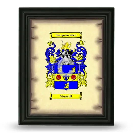 Sherriff Coat of Arms Framed - Black
