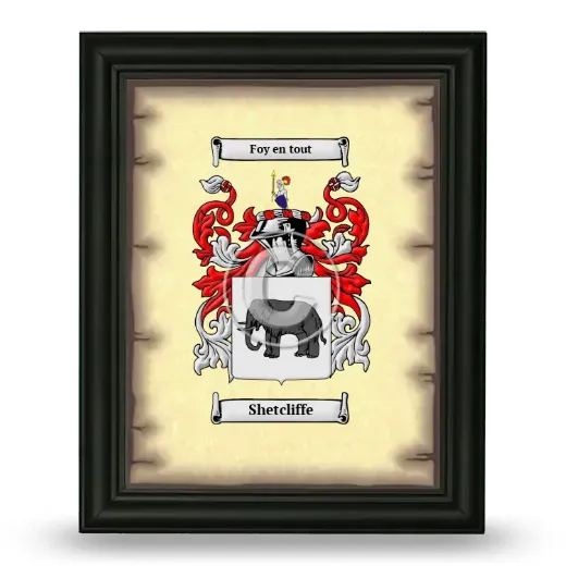Shetcliffe Coat of Arms Framed - Black