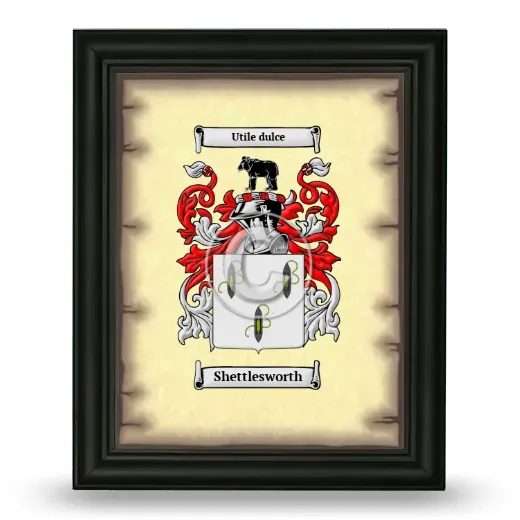 Shettlesworth Coat of Arms Framed - Black