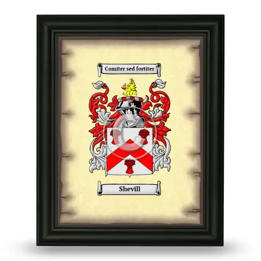 Shevill Coat of Arms Framed - Black