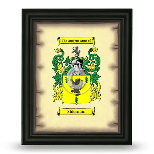 Shierman Coat of Arms Framed - Black