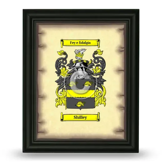 Shilley Coat of Arms Framed - Black