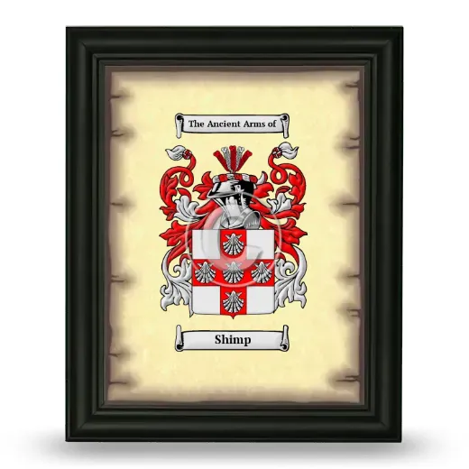 Shimp Coat of Arms Framed - Black