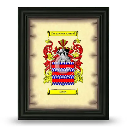 Shin Coat of Arms Framed - Black